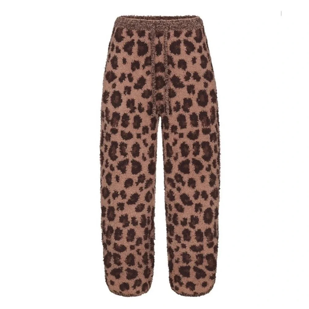 SKIMS Kids Cozy Fair Isle Leopard Print‎ Pajama Jogger Bottoms Size 2T 3T